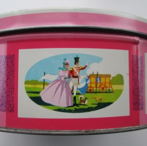 The Quality Street Soldier & Lady by a gypsy caravan