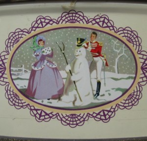 The Quality Street Soldier & Lady build a snowman