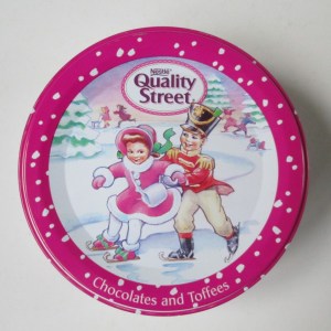 The Quality Street Soldier & Lady children skating