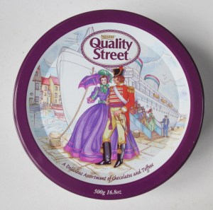 The Quality Street Soldier & Lady disembark from a liner