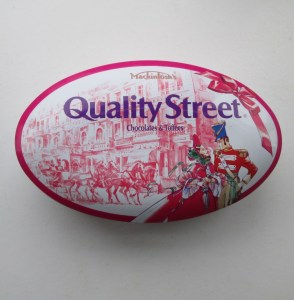 The Quality Street Soldier & Lady giving each other adoring looks